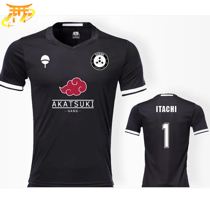 Maillot de Foot Itachi Uchiwa Noir - Naruto Shipudden™