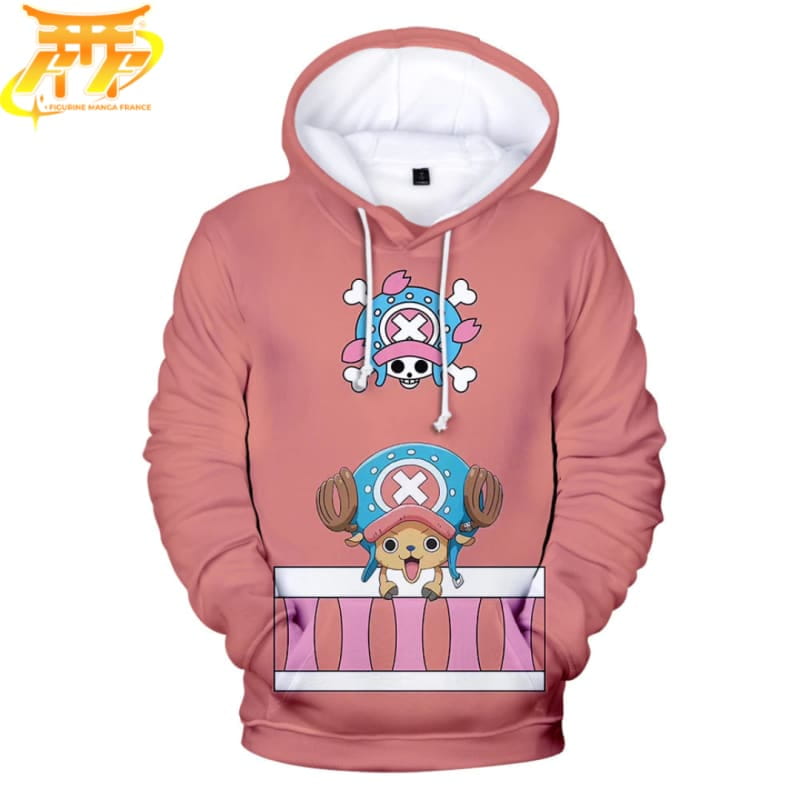 Sweat à Capuche One Piece Chopper Face - Produit Officiel, 241g, Coupe Classique