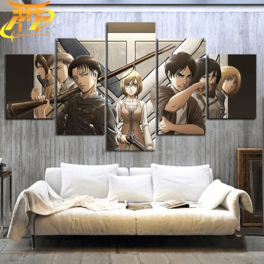 Tableau Historia et ses amis - Attaque des titans