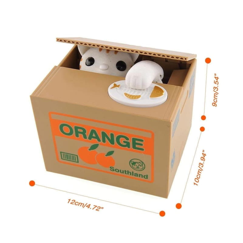 tirelire chat orange