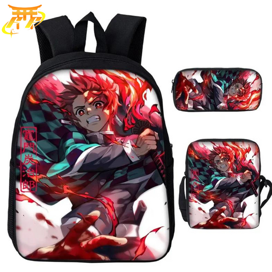 Cartable avec Trousse et Sacoche Le Souffle du Soleil - Demon Slayer™