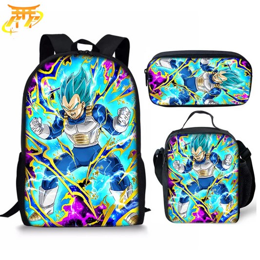 Cartable avec Trousse et Sacoche Vegeta SSJ Blue - Dragon Ball Z™