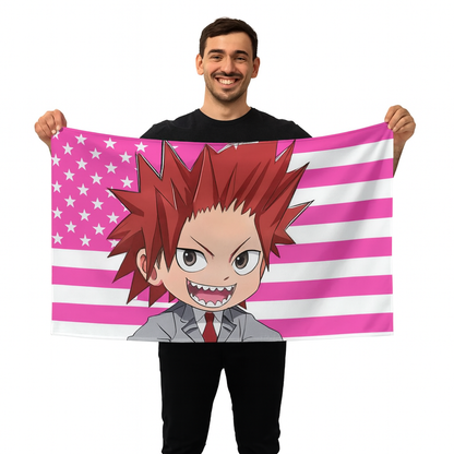 Drapeau Eijiro Kirishima "Style Chibi Étudiant" – My Hero Academia™