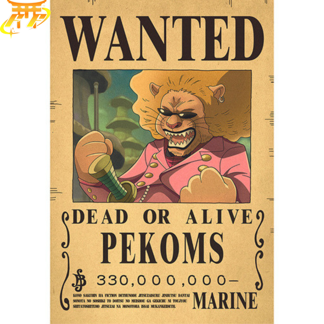 Poster Wanted Pekoms - One Piece™ - Figurine Manga France®