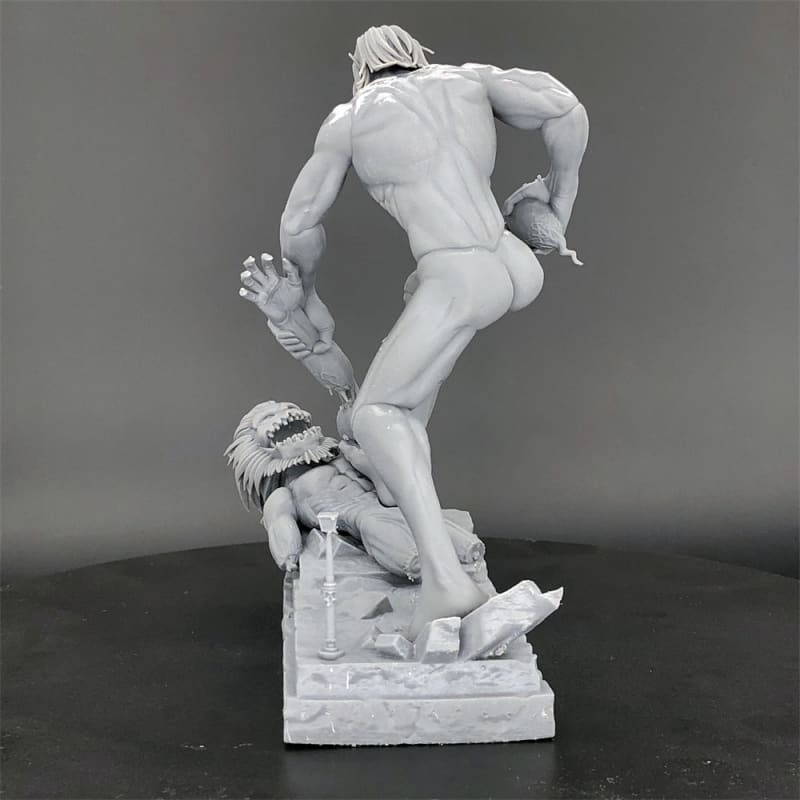 Figurine en résine du Titan Assaillant vs Titan Mâchoire - Attaque des Titans