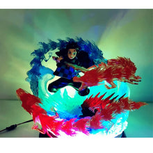 Charger l&#39;image dans la galerie, figurine tanjiro kamado dragon feu eau demon slayer

